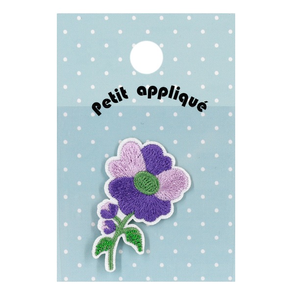 ワッペン 『刺しゅうワッペン 花 パープル WP-046』 雑貨,ワッペン