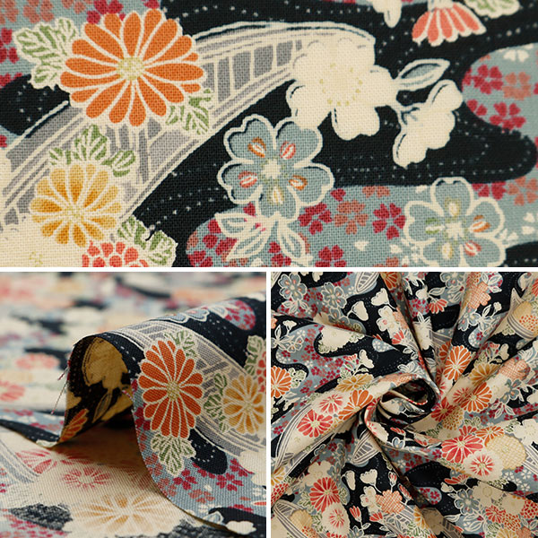 数量5から】 生地 『シャーティング 和柄 YUZ-905-1』 mansell