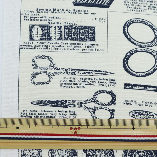 現品限り】【数量5から】 生地 『オックス ソーイング柄