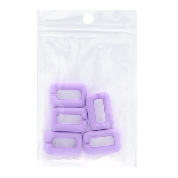 ビーズ 『アクリルパーツ チェーン四角マット ライトグレーパープル 約