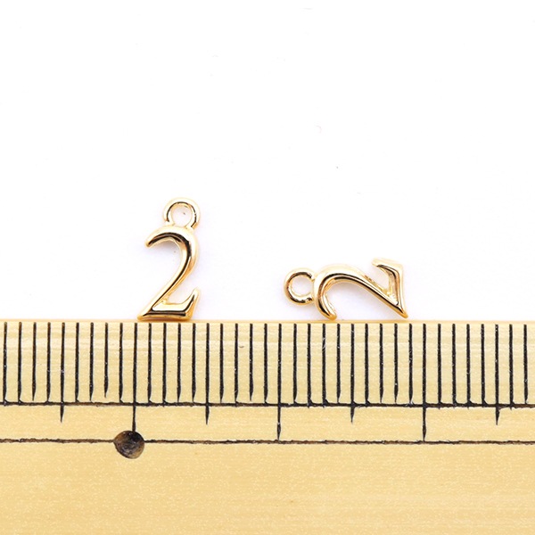 手芸金具 『数字パーツ 2 ゴールド 2個入り 271/0205』 ビーズ,ビーズ