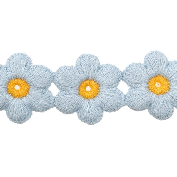 ケミカルレース 『フラワーブレード ライトブルー 約1.5m巻き FB-30