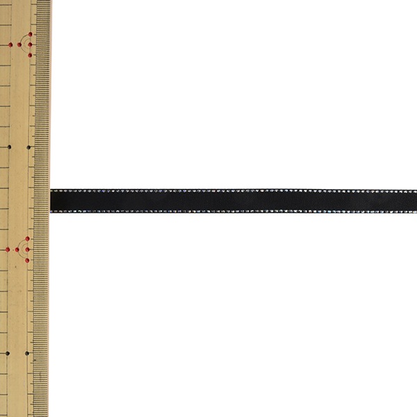 数量5から】 リボン 『グリッターWサテン 幅約1.2cm 17番色 ブラック