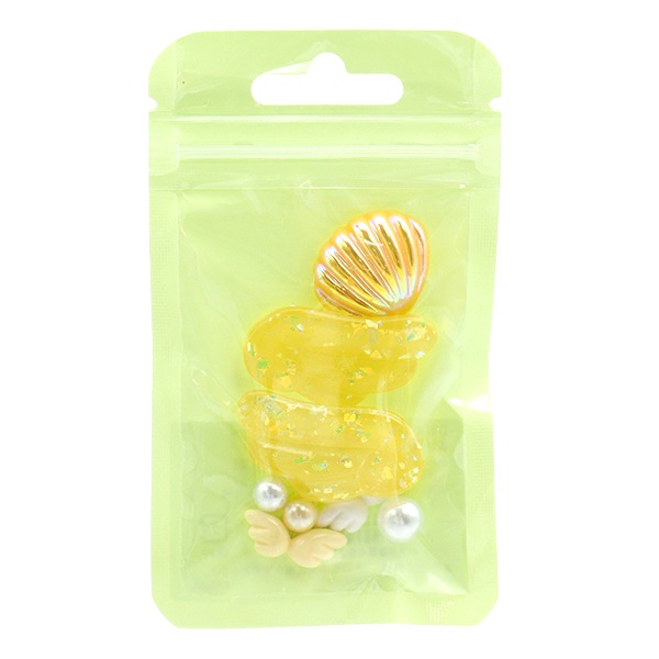 手芸パーツ 『デコパーツミックス フェザー イエロー DW-07』 KIYOHARA