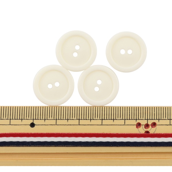 ボタン 『二つ穴ボタン 18mm 4個入り オフ白 PYTD20-18』 服飾,ボタン