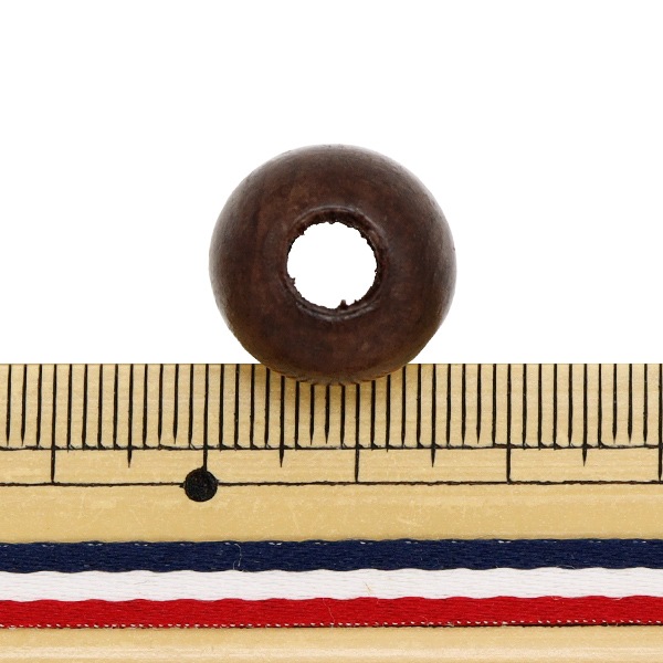 アクセサリー素材 『ウッドビーズ ラウンド 16mm こげ茶 12個入