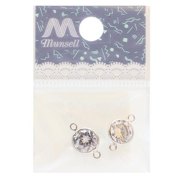 アクセサリー素材 『ジルコニアキュービック 2カン 9mm シルバー 271