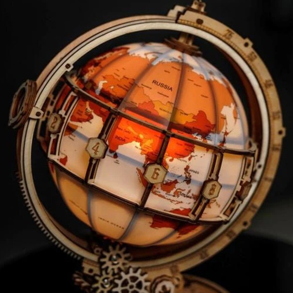 ３Ｄ型ウッドパネル地球儀高さ５３センチX胴経９５センチ大サイズ完成品オブジェ置物 3D型ウッドパネル地球儀高さ53センチX胴経95センチ大サイズ