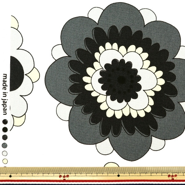 数量5から】 生地 『オックス 花柄 黒 99094-1D』 コットン,柄から探す