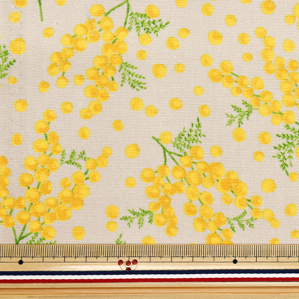 数量5から】 生地 『オックス ミモザ グレージュ R9005-1C』 生地,柄