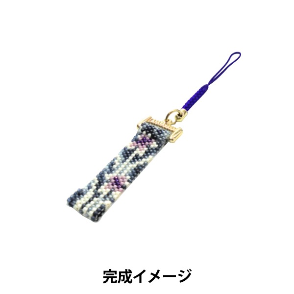 ビーズキット 『京・西陣柄友禅風 藍染ゆかた地根付け 菖蒲 PB-123