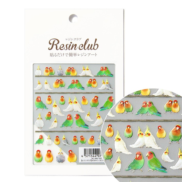 レジン材料 『オカメインコとコザクラインコ 両面 RC-BIR-102』 レジン