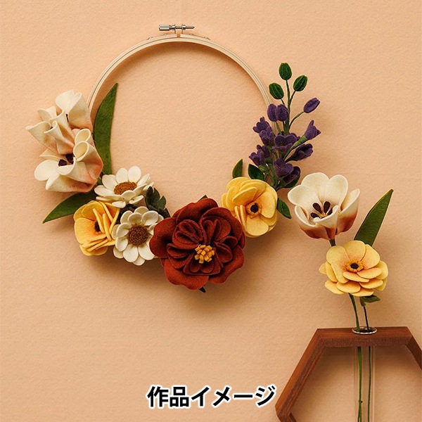 羊毛ウール100％リース フェルト リース 春 ⑦ （春 羊毛フェルト  