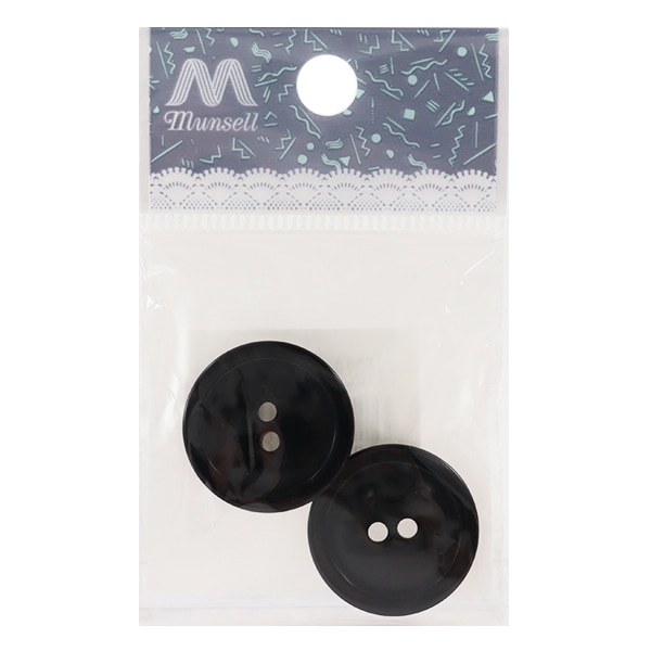 ボタン 『二つ穴ボタン 23mm 2ヶ入 PYTD10-23 黒』 服飾,ボタン