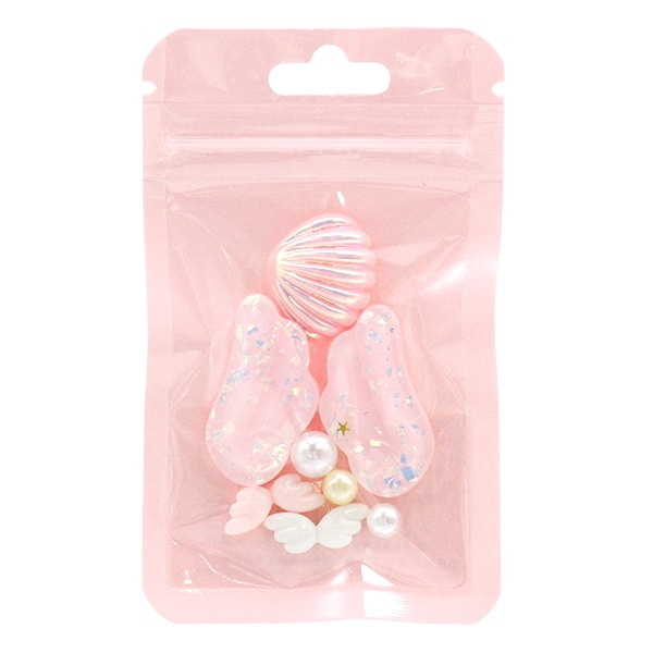 手芸パーツ 『デコパーツミックス フェザー ピンク DW-07』 KIYOHARA