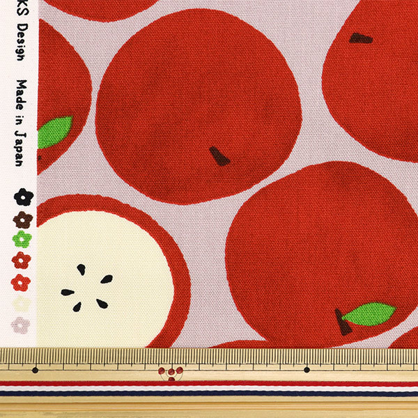 生地 『オックスフォード リンゴ柄 カットクロス 約110×50cm ダスティ