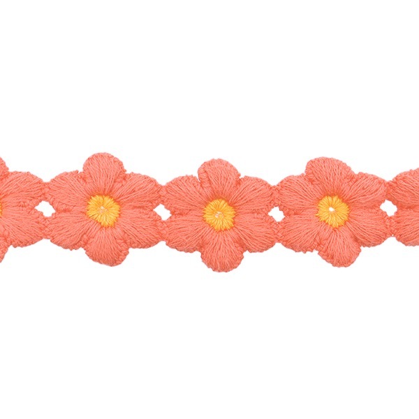 ケミカルレース 『フラワーブレード オレンジ 約1.5m巻き FB-30』 服飾