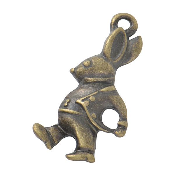 手芸金具 『チャーム ウサギ アンティークゴールド #025』 ビーズ