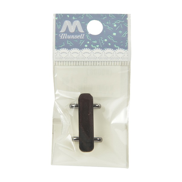 手芸金具 『板付き帯留め ブラック 7mm×29mm 1個入り #9008』 ビーズ