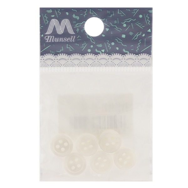 ボタン 『シャツボタン 10mm 6ヶ入 全3色 PVSO9001 01:白』-ユザワヤ公式ネットショップ