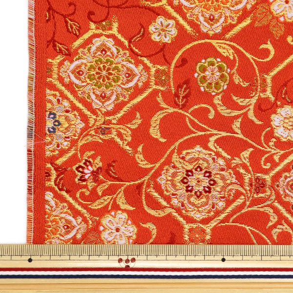 数量5から】 生地 『金襴 洛レイ四丁2号 赤 18-10925』 生地,種類から