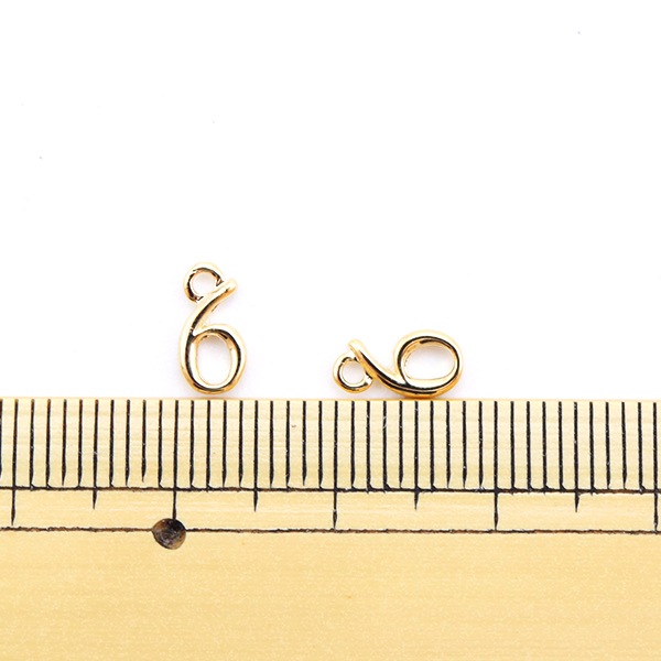 手芸金具 『数字パーツ 6 ゴールド 2個入り 271/0209』 ビーズ,ビーズ