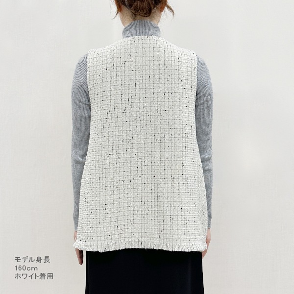 トップス 『ファンシーツイードジレ ホワイト SA00043-41-WH』 GUNNII