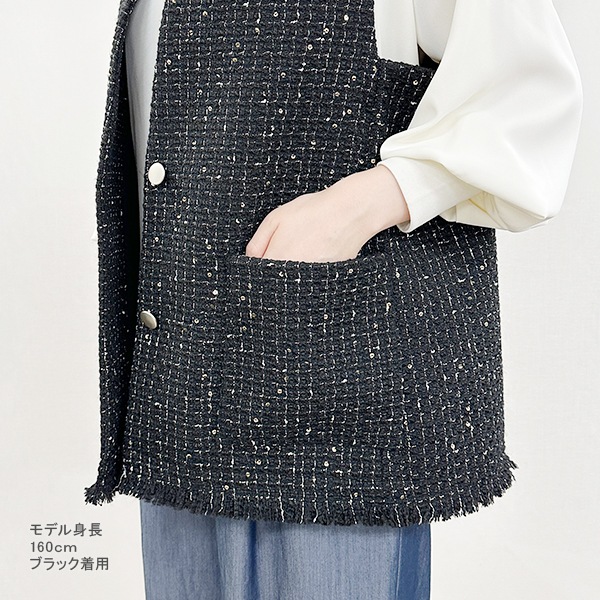 トップス 『ファンシーツイードジレ ホワイト SA00043-41-WH』 GUNNII