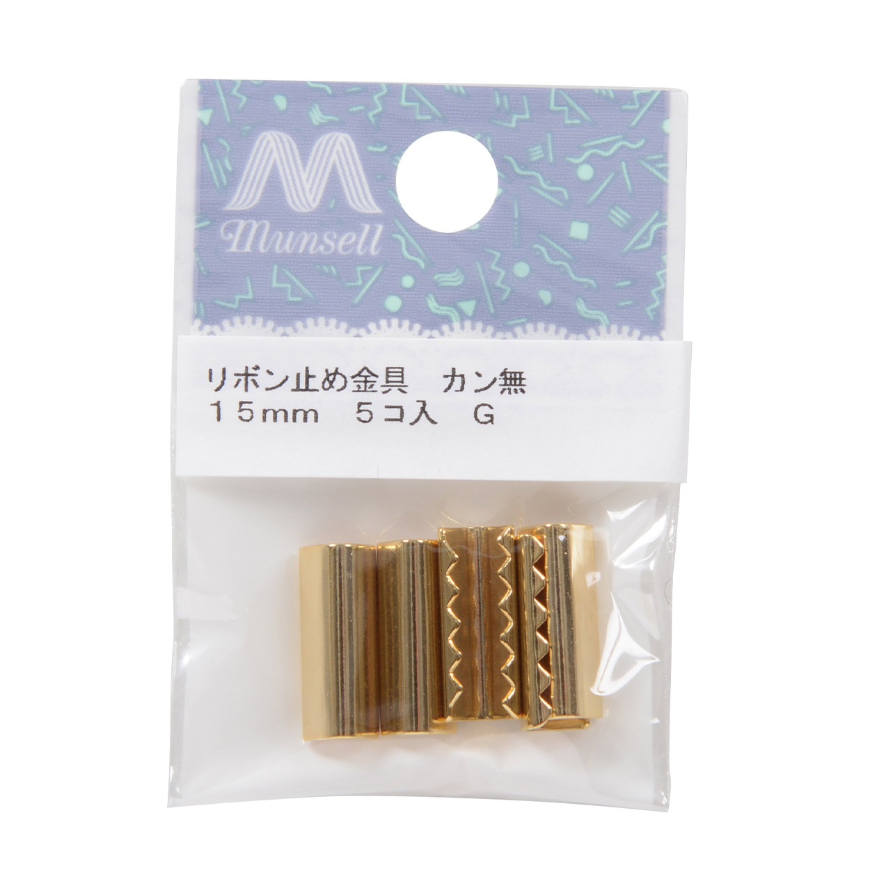手芸金具 『リボン留め金具 カン無し 1.5cm G』 すべての商品| ホビー