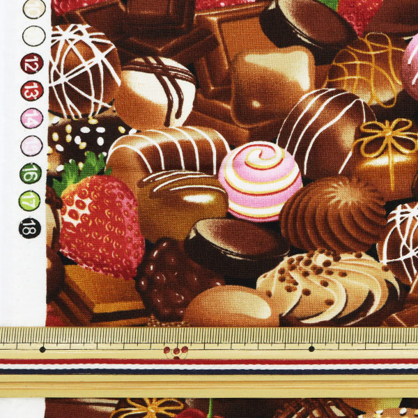 数量5から】 生地 『インクジェットプリント チョコレート C1389