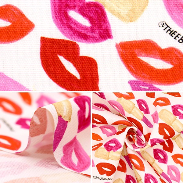 数量5から】 生地 『オックス BOUFFANTS&BROKEN HEARTS LIPSTICK BBH