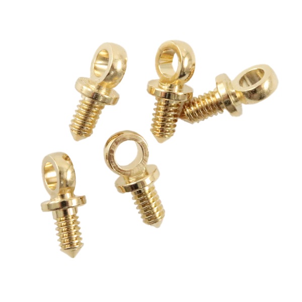 手芸金具 『ヒートン 3皿ネジ芯 ゴールド 5個』 ビーズ,金具・留め具