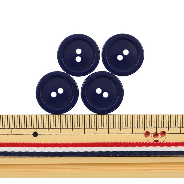 ボタン 『二つ穴ボタン 18mm 4個入り 紺 PYTD20-18』 服飾,ボタン