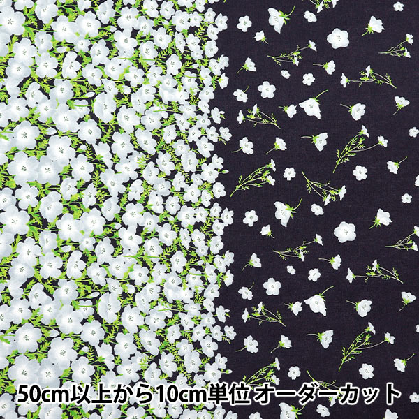 まりもね 数量5から】 生地 『mOmen-t モーメント 綿麻ソフリー ネモフィラ柄