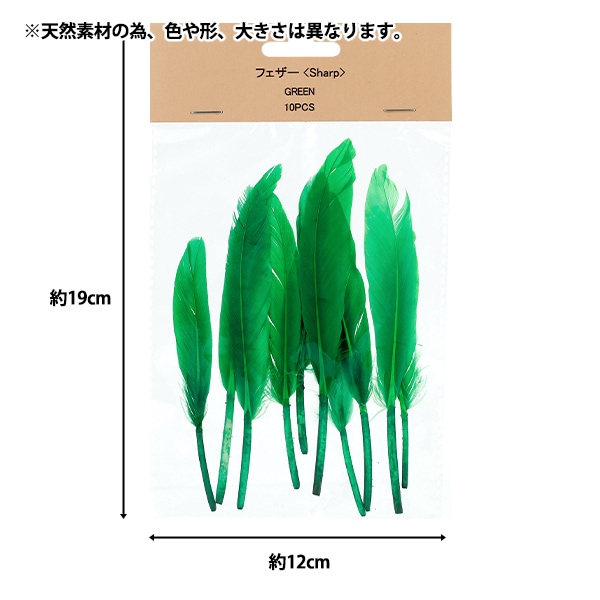 手芸材料 『フェザー 10pcs グリーン HY071166』 フラワー,用具・材料