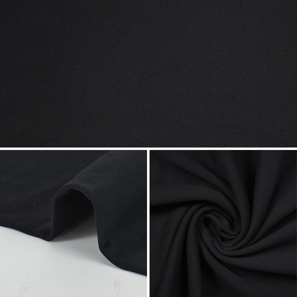 Cfab3641.6m綿100%裏毛ニット生地ダルメシアン 数量5から 生地 『裏毛ニット ブラック 366-6』 コットン,コットン