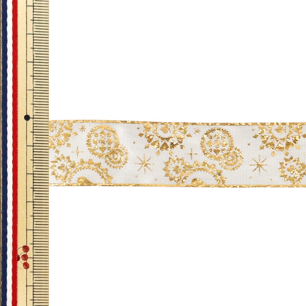 リボン 『箔押しリボン 2025 約幅25mm×長さ3m グレー YRC2542-25