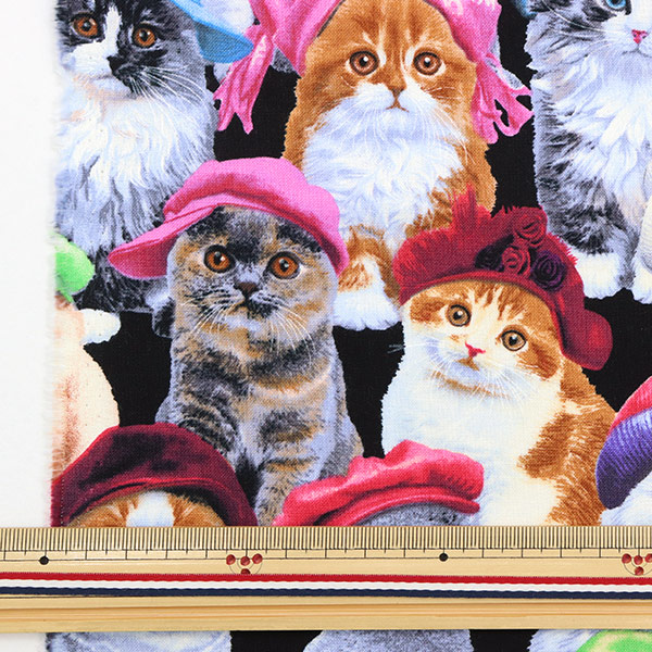 数量5から】 生地 『USAコットン アドラブル・ペッツ ネコ柄