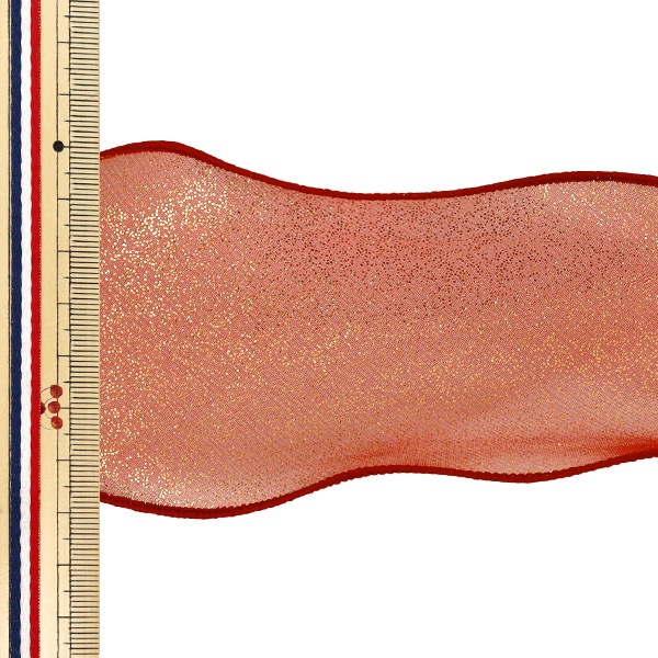 数量5から】 リボン 『ラメオーガンジーリボン 幅約70mm 3番色 K252T