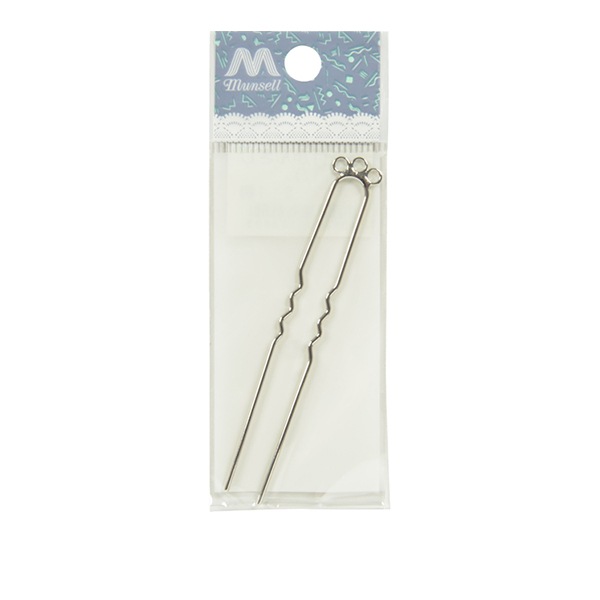アクセサリーパーツ かんざし かん付（シルバー）1個 手芸金具 『かんざし 3個カン付き 79mm シルバー 1個入り #9077
