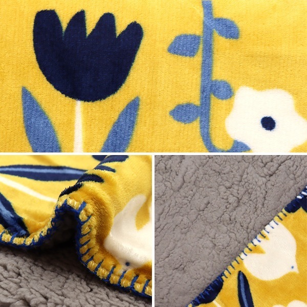 防寒具『Swannel スワンネル3wayひざ掛け フラワーバード 約70cm×100cm