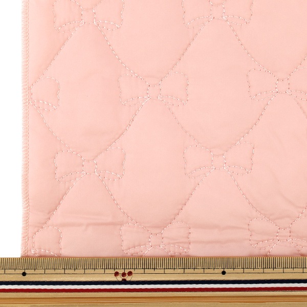 生地 『カジュアルキルト リボン 大 カットクロス 約65×80cm ピンク CQ