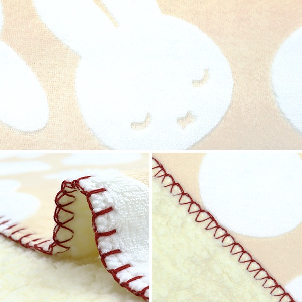 防寒具『オパール加工ブランケット ミッフィー ころころおはな 約70