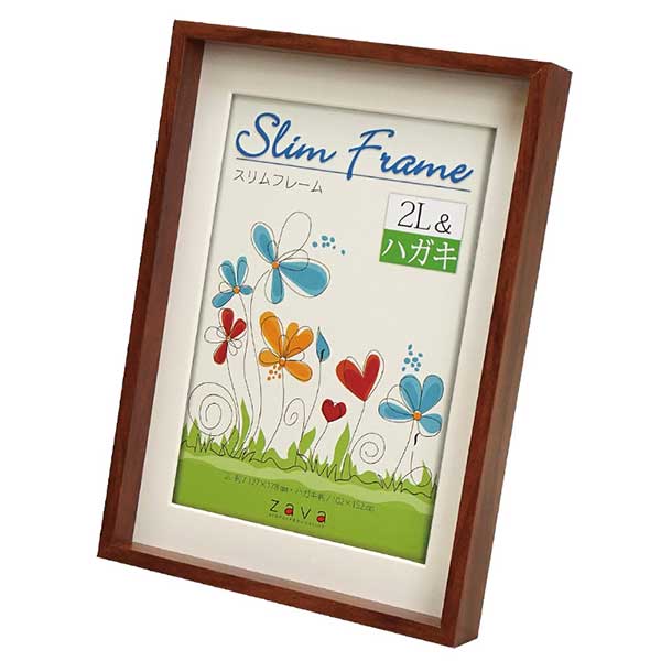額 『スリムフレーム L&チェキ ブラウン』 画材・文具,額| ホビー材料