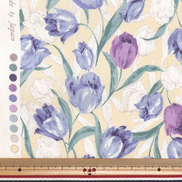 数量5から】 生地 『スケア グレースフラワー エレナ パープル 850479