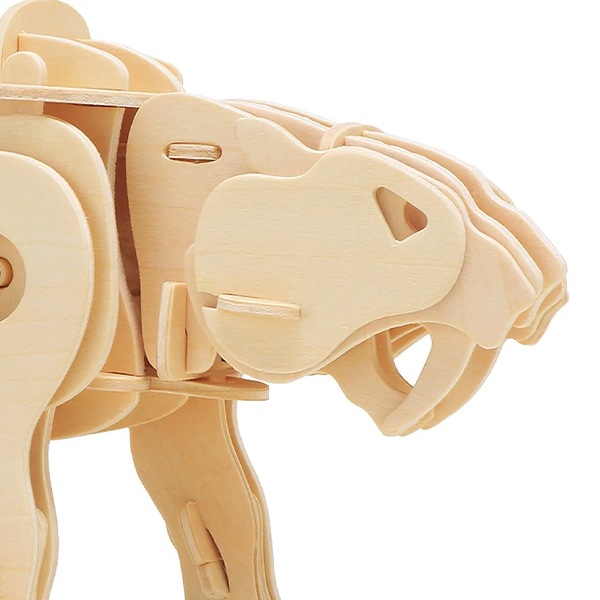 工作キット 『大型ウッドパズル 電池で動くサーベルタイガー A410