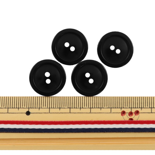 ボタン 『二つ穴ボタン 18mm 4個入り 黒 PYTD20-18』 服飾,ボタン