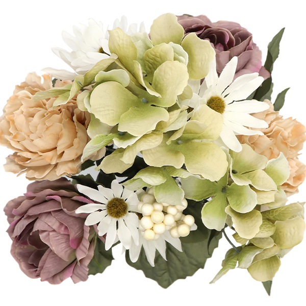 造花 シルクフラワー 『ミックスローズブッシュ ベージュ GA0247-013