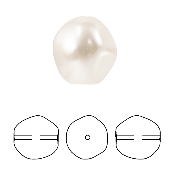 スワロフスキー 『#5841 Baroque Round Pearl ホワイトパール 8mm 2粒