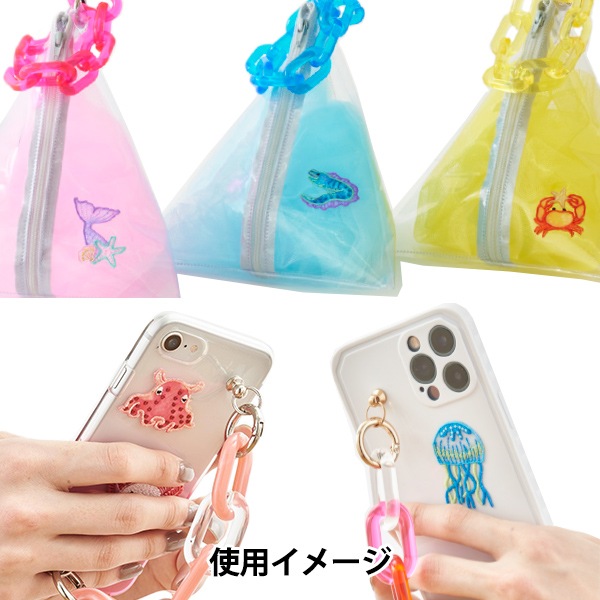 ワッペン 『SEA BREEZE シースルーワッペン クラゲ柄 LGW-3D』 KOKKA